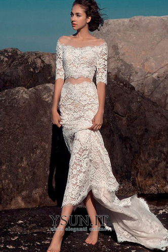 Abito da sposa Sexy Pizzo Overlay Fuori dalla spalla Sirena Cerniera - Pagina 3