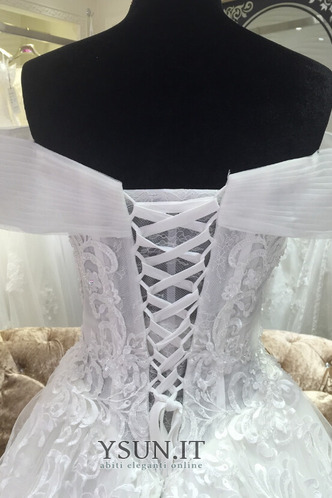 Abito da sposa Organza Applique Formale Chiesa Fuori dalla spalla - Pagina 3