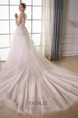 Abito da sposa Tipo standard Caduta Illusione maniche Tulle Naturale - Pagina 2