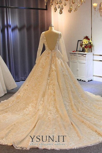 Abito da sposa Formale Chiesa Quanto V-Scollo Maniche Lunghe Lace Coperta - Pagina 4