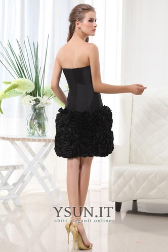 Abito da sera nero corto moda Bassa Esclusivo Ball Gown taffettà di cotone - Pagina 4