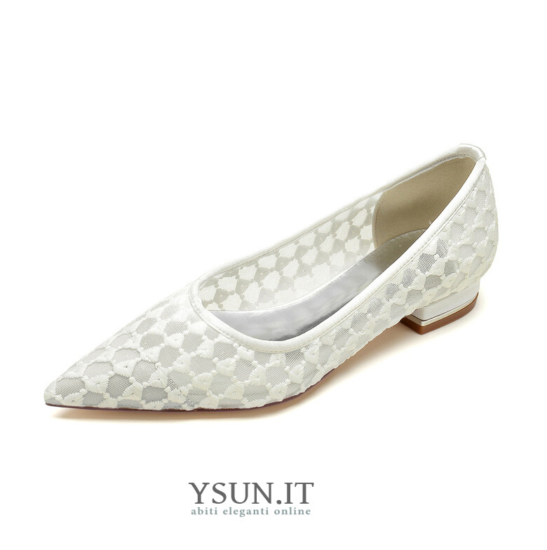 Scarpe da donna in pizzo primavera estate traspiranti scarpe da sposa comode www.ysun