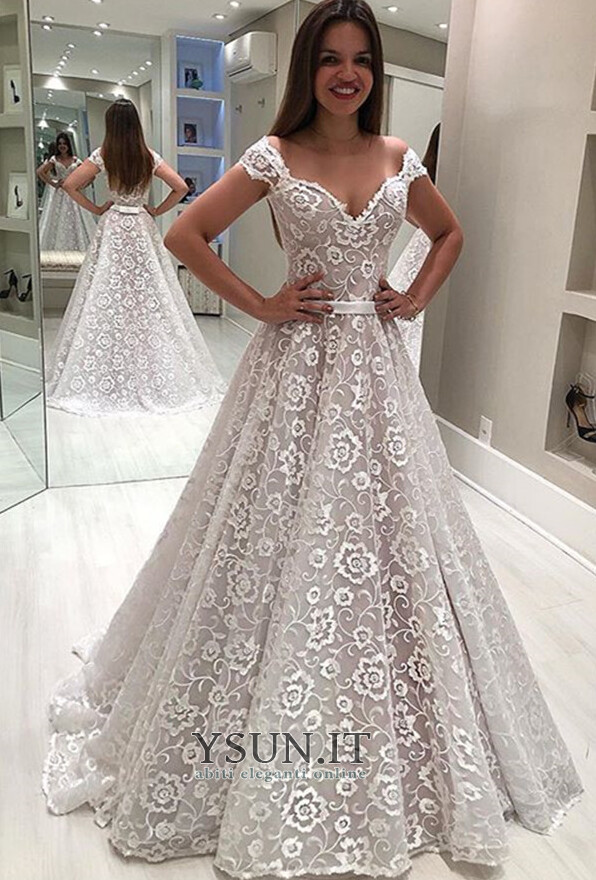 Abito da sposa a linea Tulle Lungo Tipo standard in pizzo