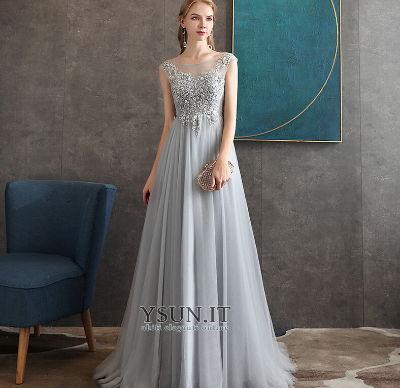Abito da sera Inverno Bendaggio Lace Coperta Tulle Senza Maniche www.ysun