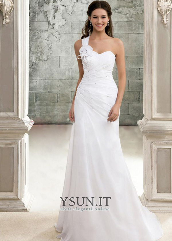 Abito da sposa Fiore Primavera Semplici Un Fiore Strap Lungo Chiffon www.ysun